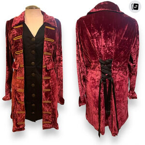 Torrid Plus Size 3 Sexy Pirate Gothic Steam Punk Velvet Cosplay Dress Coat New